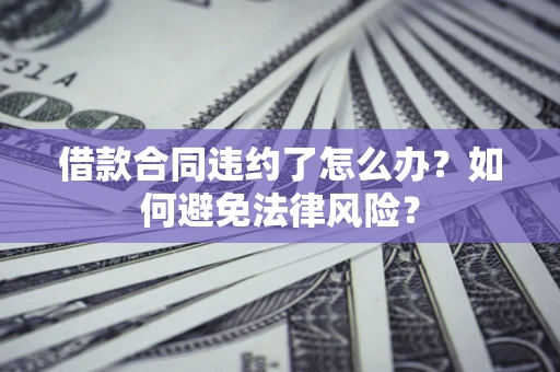 武汉借款合同违约了怎么办?如何避免法律风险? 武汉借款合同违约了怎么办?如何避免法律风险?